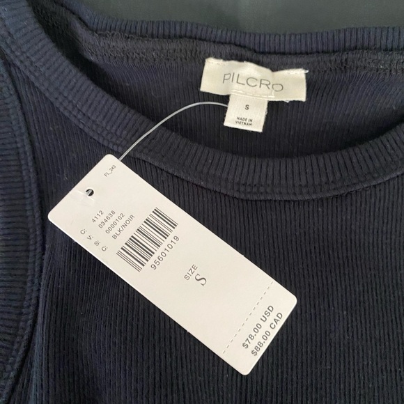 Anthropologie Pilcro Black Faux-Leather Corset Lace-Up Sleeveless Top Size S New - Picture 8 of 8